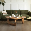 Modern Abstract Wood Triangular Coffee Table