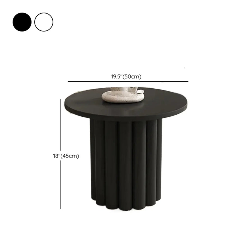 Black and White Minimalist Round Wood Coffee Table