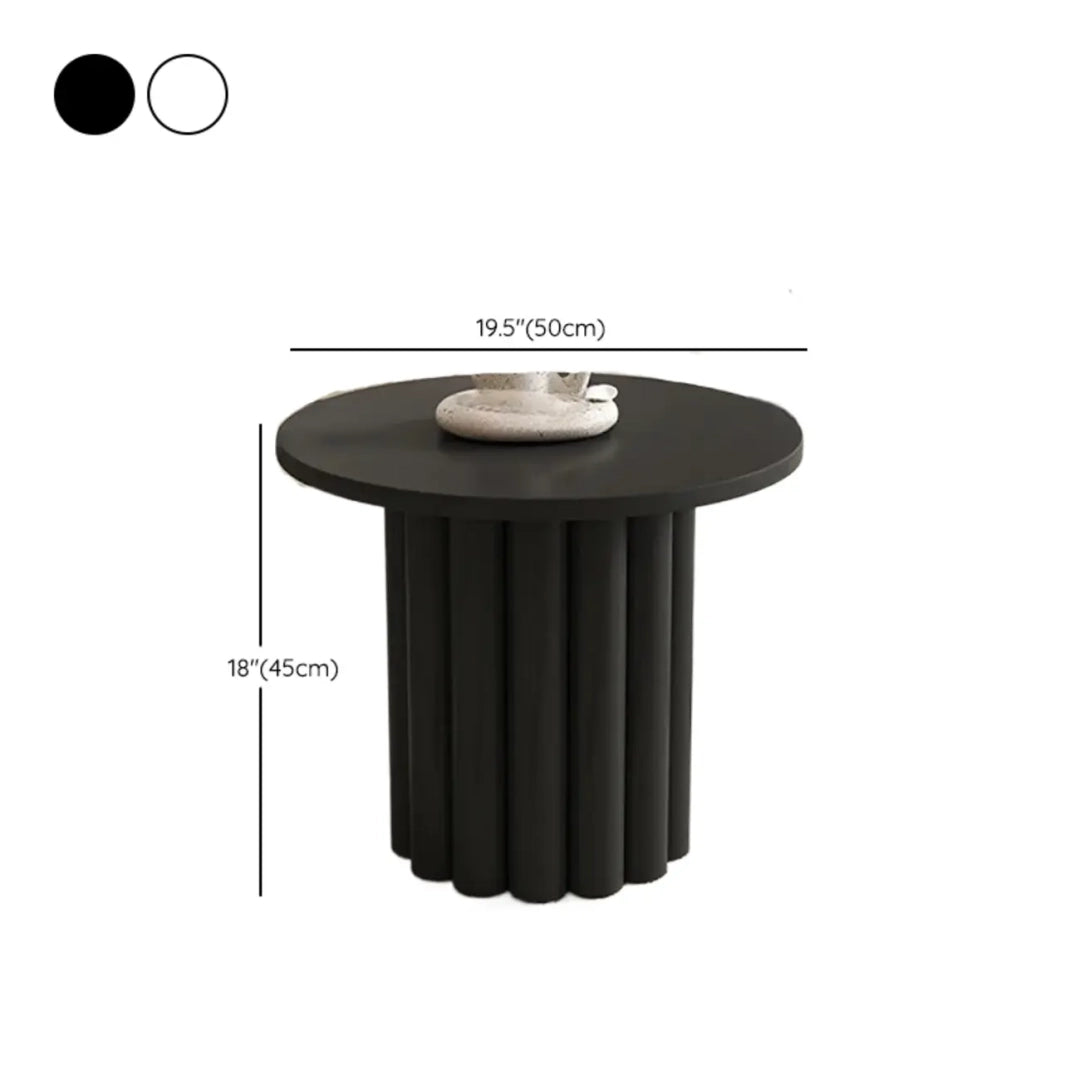 Black and White Minimalist Round Wood Coffee Table