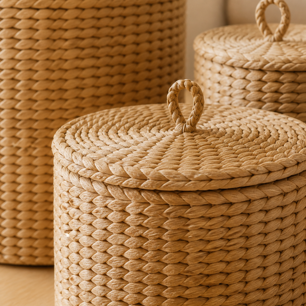 Nola Lidded Seagrass Basket Set