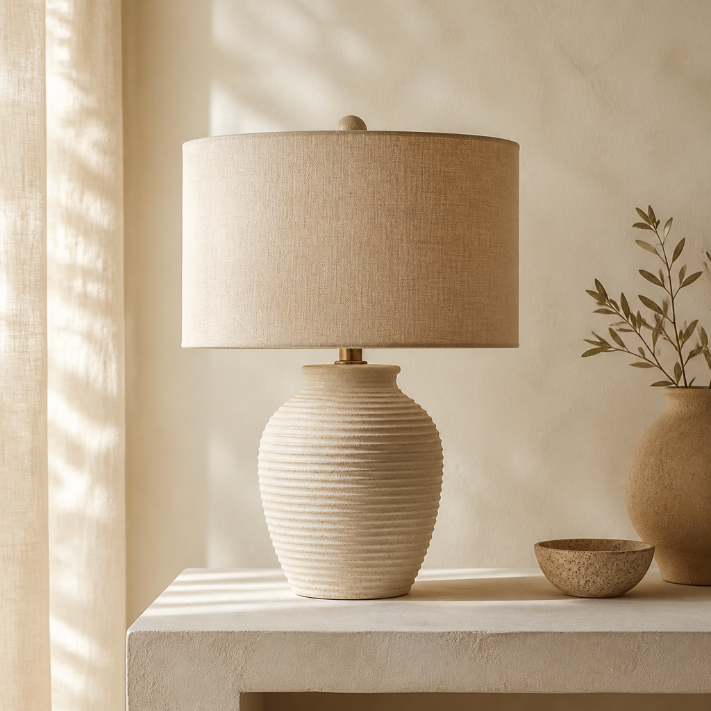 Sienna Ribbed Ceramic Table Lamp