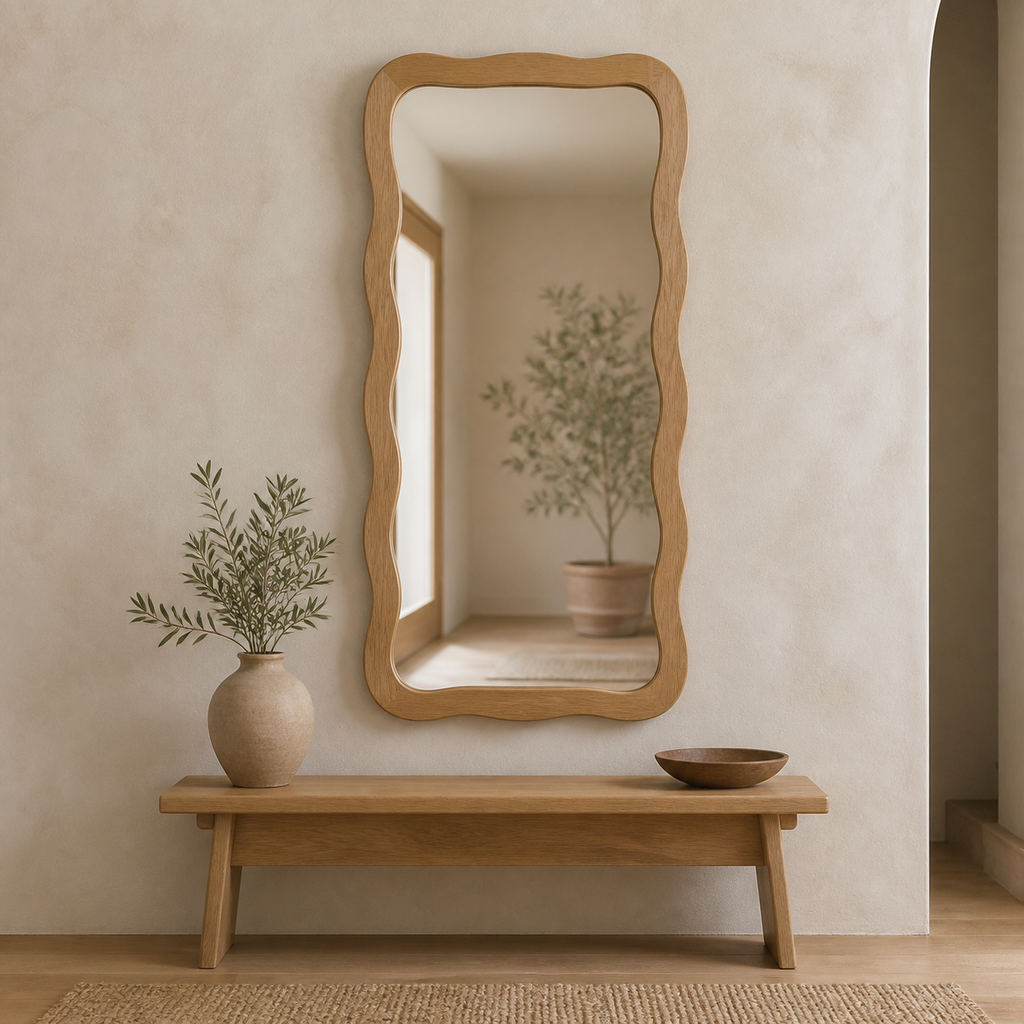 Arden Wavy Oak Wall Mirror