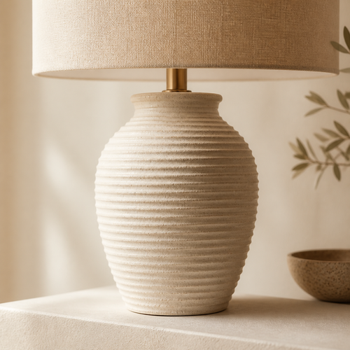 Sienna Ribbed Ceramic Table Lamp