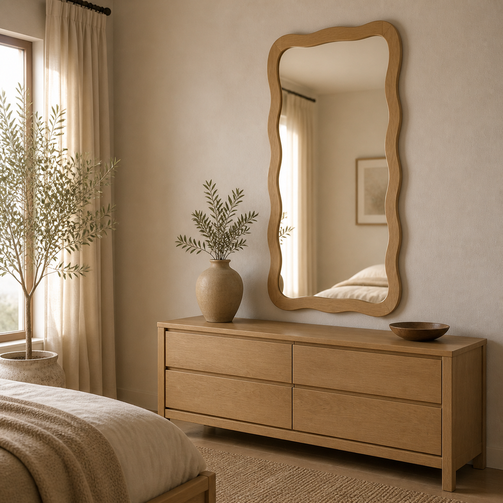 Arden Wavy Oak Wall Mirror
